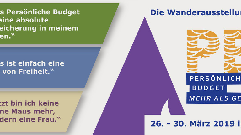 Die Wanderausstellung Persönliches Budget Mehr als Geld vom 26. bis 30. März in Münster.
