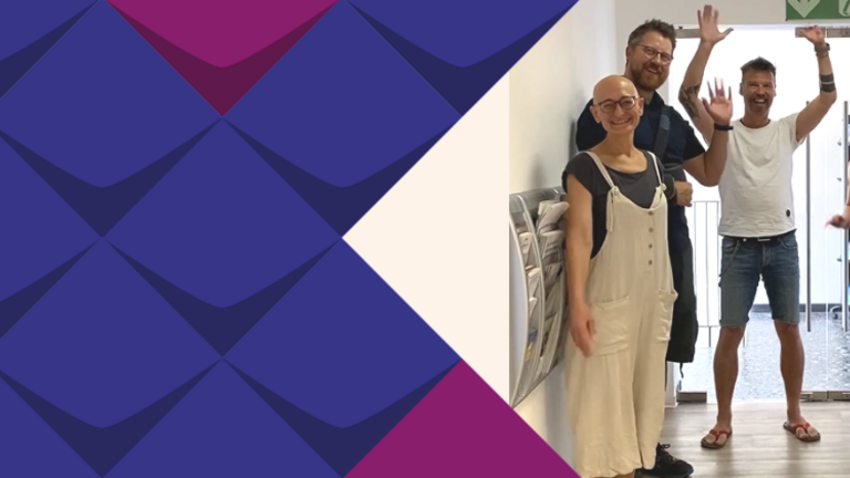 Foto der Kolleg*innen des KSL Münster. Natascha Schlenstedt, Tomik Leusbrock, Oliver Schneider, Christina Graff, Johanna Hülskamp, Anke Schwarze.