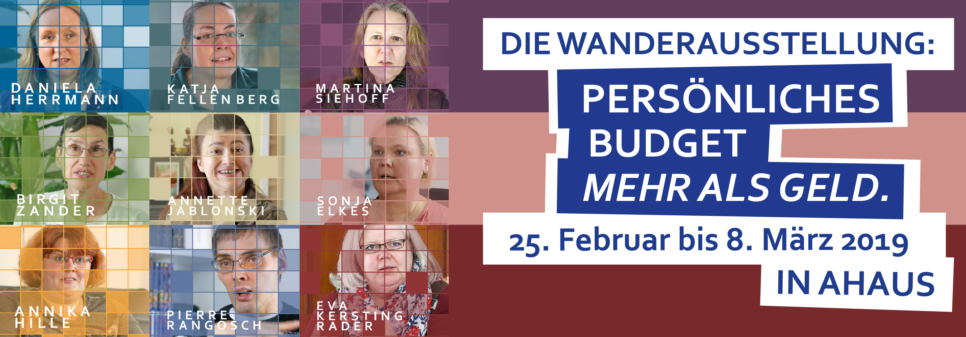 Die Wanderausstellung Persönliches Budget Mehr als Geld! 25.02. bis 08.03.2019 in Ahaus..