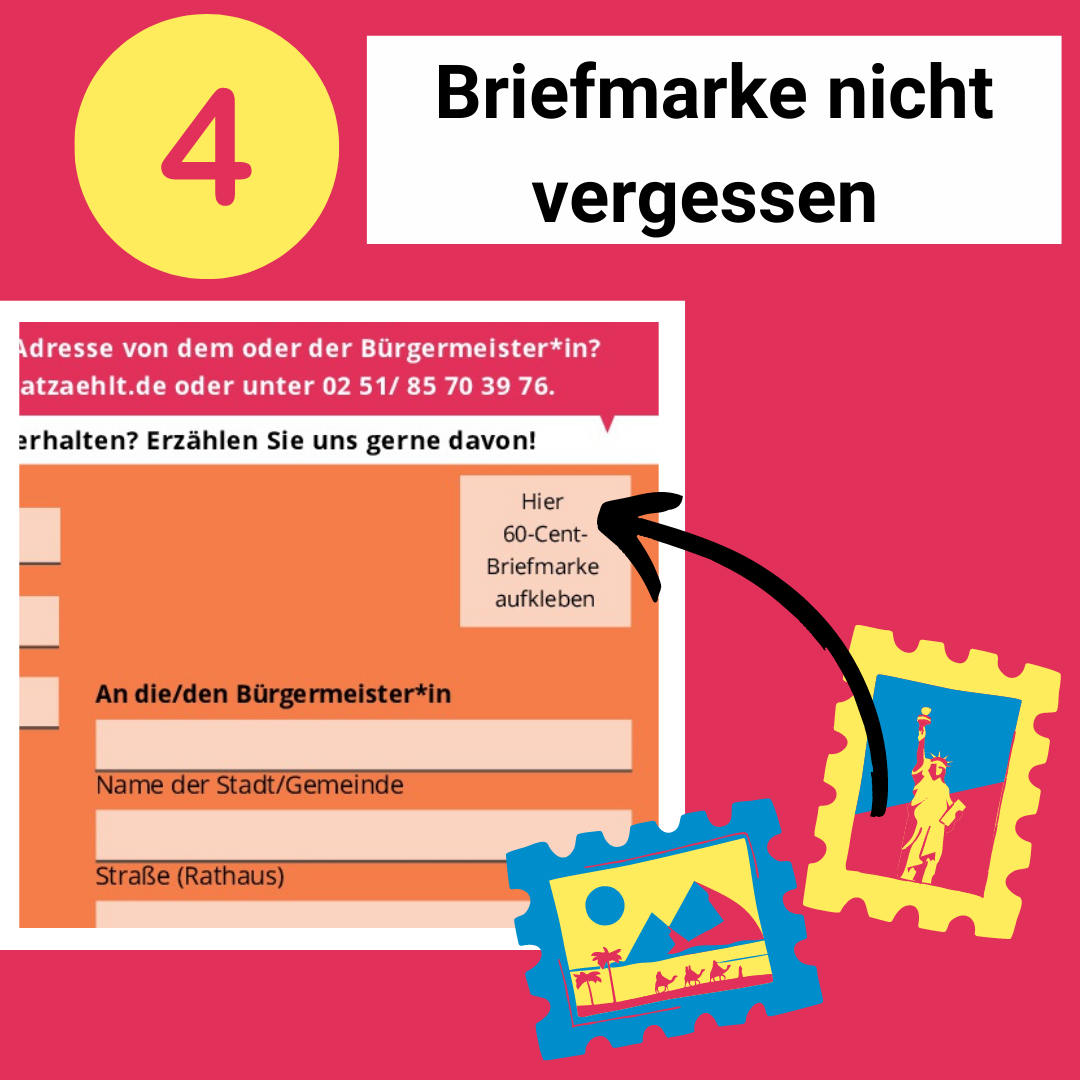 Briefmarke nicht vergessen