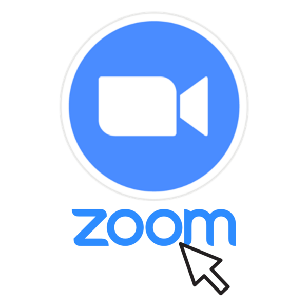 Logo Zoom, Mauszeichen Symbol, Es steht geschrieben: Zoom