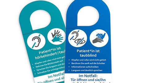 Türanhänger für das Krankenhaus für Patienten mit Hörbehinderung oder TaubBlindheit